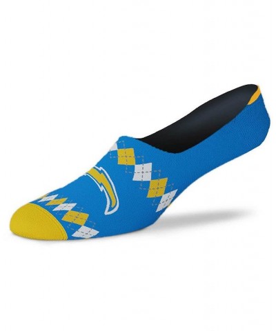 Women's Los Angeles Chargers Micro Argyle No-Show Socks Blue $11.27 Socks