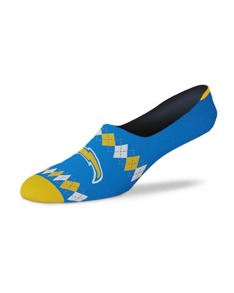 Women's Los Angeles Chargers Micro Argyle No-Show Socks Blue $11.27 Socks