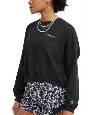 Women's Graphic Crewneck Long-Sleeve T-Shirt Black $14.86 Tops