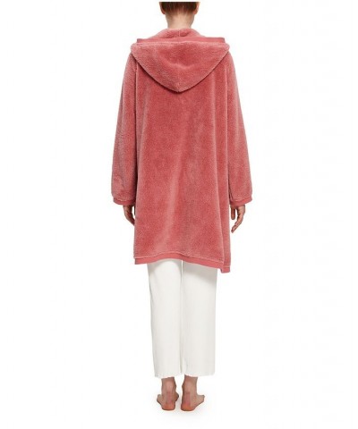 Women's Hooded Open Front Cardigan Pink $31.08 Sleepwear