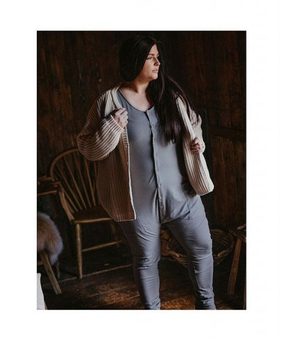 Women's Maternity Organic Cotton Chunky Cardigan Tan/Beige $57.80 Sweaters