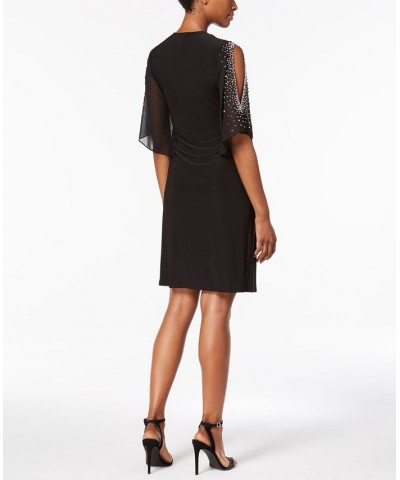 Embellished Cold-Shoulder Dress Black $48.95 Dresses