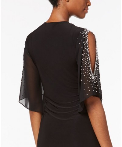 Embellished Cold-Shoulder Dress Black $48.95 Dresses