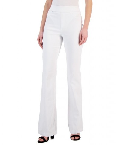 Women's High-Rise Pull-On Flare-Leg Pants White $28.86 Pants