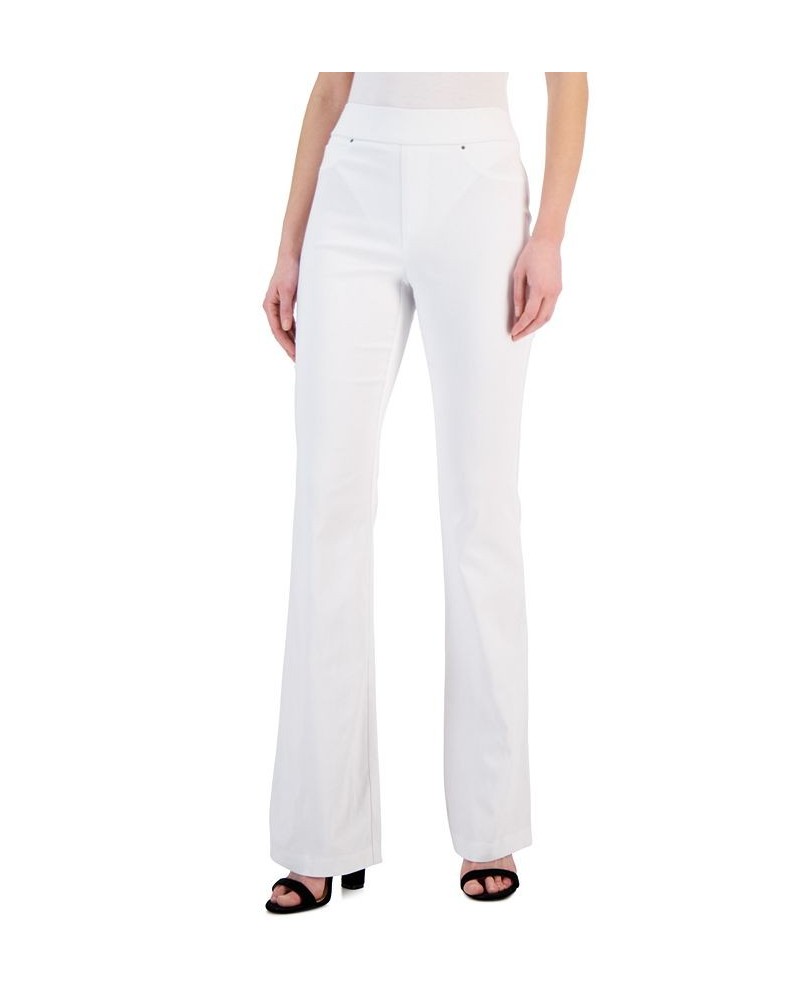 Women's High-Rise Pull-On Flare-Leg Pants White $28.86 Pants