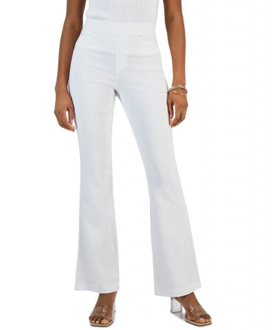 Women's High-Rise Pull-On Flare-Leg Pants White $28.86 Pants