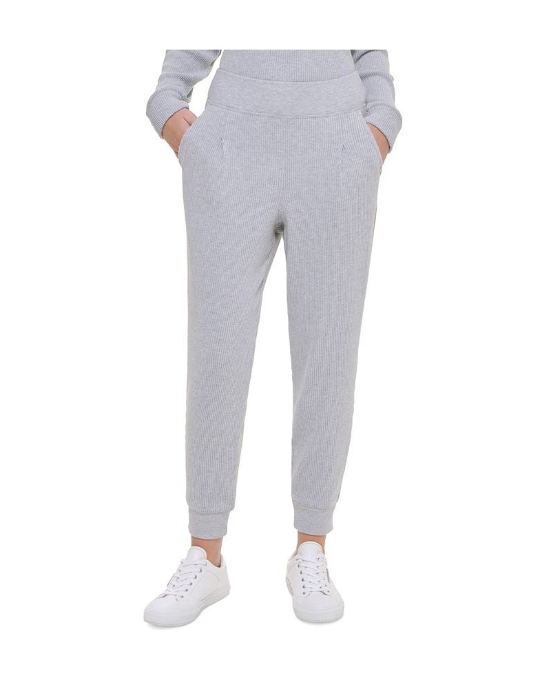 Women's High Rise Ribbed Pull-On Jogging Pants Tan/Beige $27.36 Pants