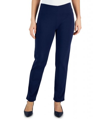 Women's Ponté Knit Pull-On Pants Blue $16.09 Pants