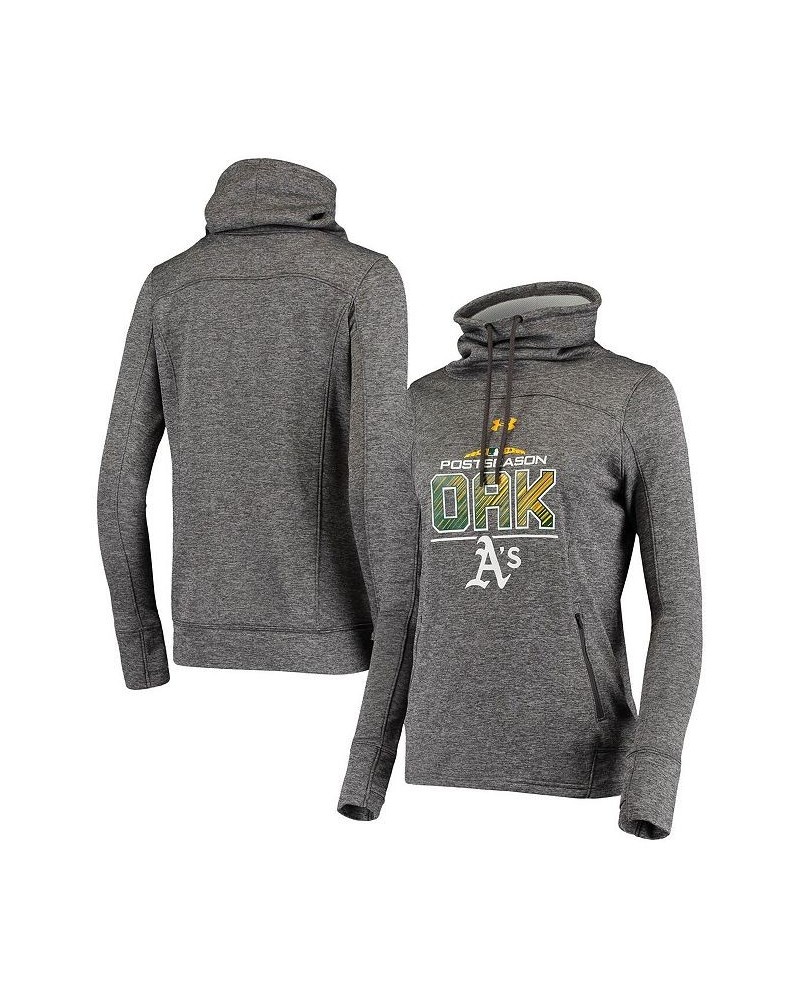 Women's Heathered Gray Oakland Athletics 2018 Postseason Block Plate Tri-Blend Pullover Hoodie Heathered Gray $40.50 Sweatshirts