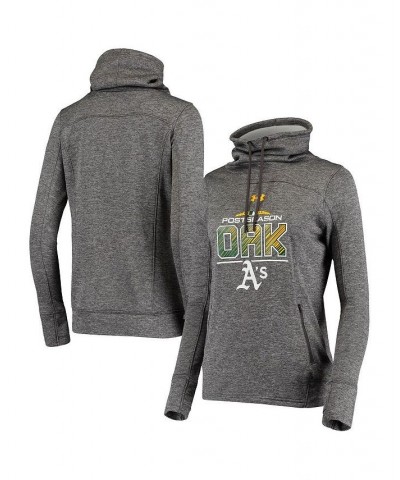 Women's Heathered Gray Oakland Athletics 2018 Postseason Block Plate Tri-Blend Pullover Hoodie Heathered Gray $40.50 Sweatshirts