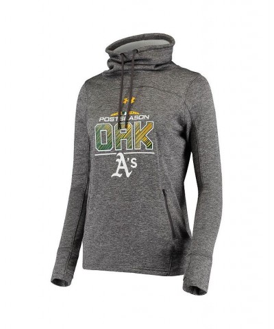 Women's Heathered Gray Oakland Athletics 2018 Postseason Block Plate Tri-Blend Pullover Hoodie Heathered Gray $40.50 Sweatshirts