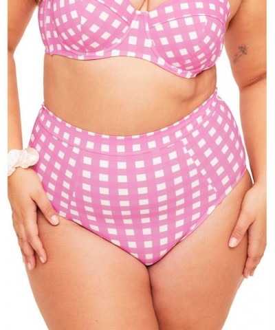 Vivien Women's Plus-Size Swimwear High-Waist Bikini Bottom Pink $10.23 Swimsuits