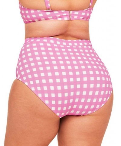 Vivien Women's Plus-Size Swimwear High-Waist Bikini Bottom Pink $10.23 Swimsuits