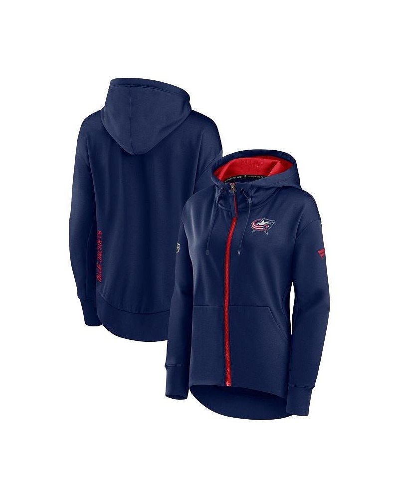 Women's Branded Navy Columbus Blue Jackets Authentic Pro Rink Full-zip Hoodie Navy $50.00 Sweatshirts