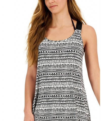 Women's X-Back Dress Cover-Up Black/White $30.68 Swimsuits