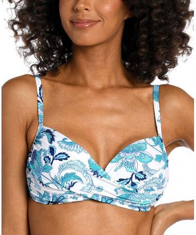 Santorini Over-The-Shoulder Paisley-Print Bikini Top & Bottoms Floral / Emerald $45.57 Swimsuits