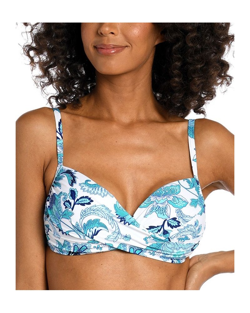 Santorini Over-The-Shoulder Paisley-Print Bikini Top & Bottoms Floral / Emerald $45.57 Swimsuits