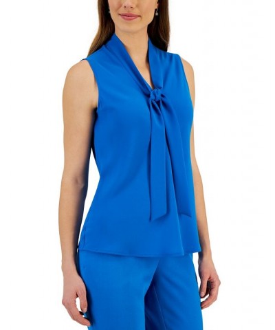 Women's Sleeveless Tie-Neck Top Regular and Petite Sizes Riviera $17.55 Tops