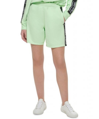 Women's Logo-Graphic Elastic-Waist Pull-On Shorts Lime Mint $27.25 Shorts