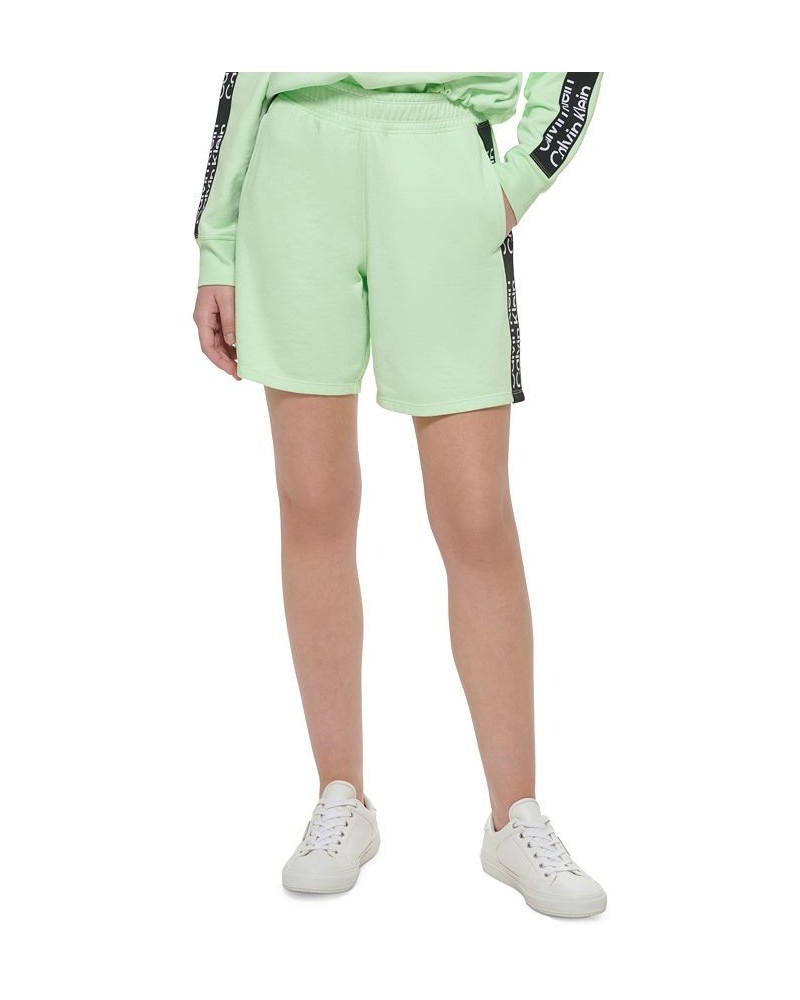 Women's Logo-Graphic Elastic-Waist Pull-On Shorts Lime Mint $27.25 Shorts