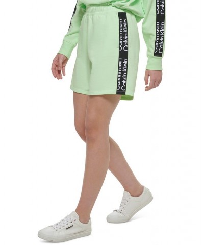 Women's Logo-Graphic Elastic-Waist Pull-On Shorts Lime Mint $27.25 Shorts