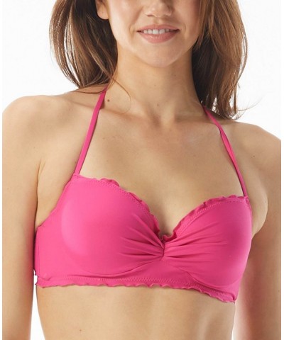 Solid Nixie Bra Sized Ruffle Edge Halter Bikini Top Pink $22.50 Swimsuits