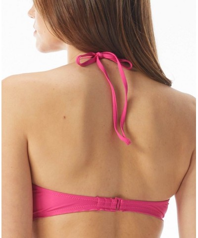 Solid Nixie Bra Sized Ruffle Edge Halter Bikini Top Pink $22.50 Swimsuits