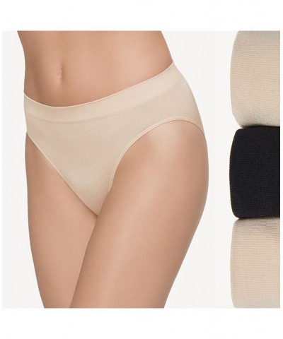 B-Smooth High-Cut Brief 3-Pack 870275 Nude, Black $24.44 Panty