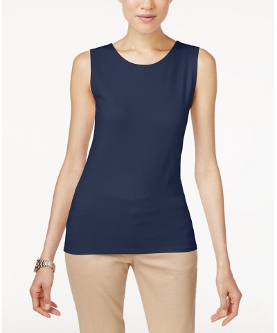 Women's Sleeveless Layering Tank Top Blue $12.74 Tops