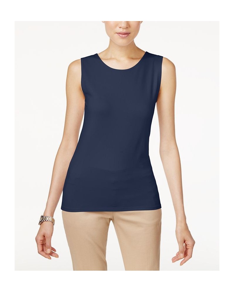 Women's Sleeveless Layering Tank Top Blue $12.74 Tops