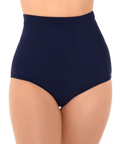 Women's Shirred Neck Blouson Underwire Tankini & Matching Bottoms Navy $39.60 Swimsuits