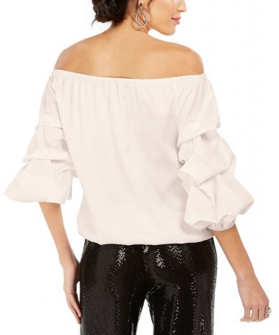 Off-The-Shoulder Puff Sleeve Top Champagne $38.71 Tops