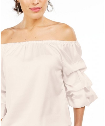 Off-The-Shoulder Puff Sleeve Top Champagne $38.71 Tops