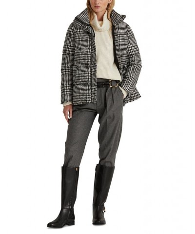 Women's Glencheck Print Hooded Puffer Coat Enlarged Glencheck $69.00 Coats