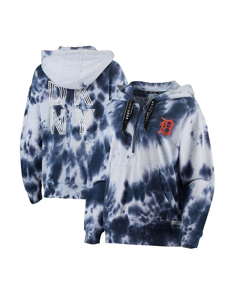 Women's White Navy Detroit Tigers Dakota Tie-Dye Half-Zip Hoodie White, Navy $37.80 Sweatshirts