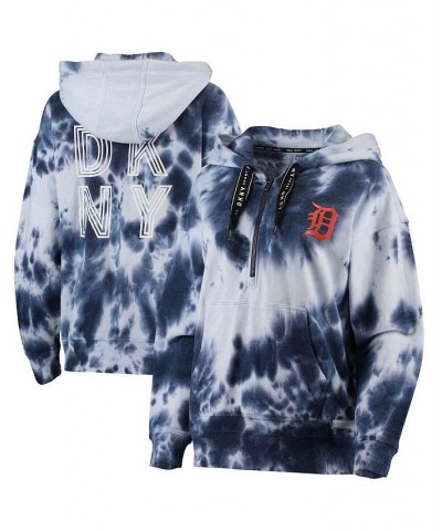 Women's White Navy Detroit Tigers Dakota Tie-Dye Half-Zip Hoodie White, Navy $37.80 Sweatshirts