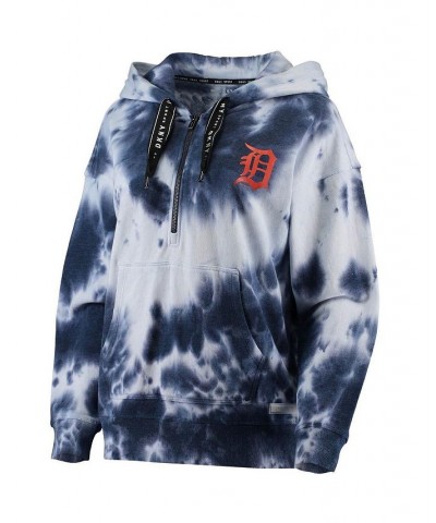 Women's White Navy Detroit Tigers Dakota Tie-Dye Half-Zip Hoodie White, Navy $37.80 Sweatshirts