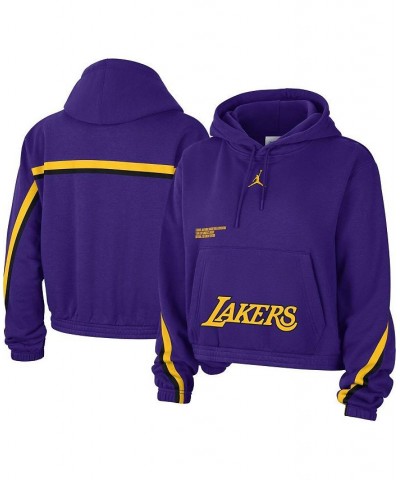 Women's Brand Purple Los Angeles Lakers Courtside Statement Edition Pullover Hoodie Purple $37.40 Sweatshirts