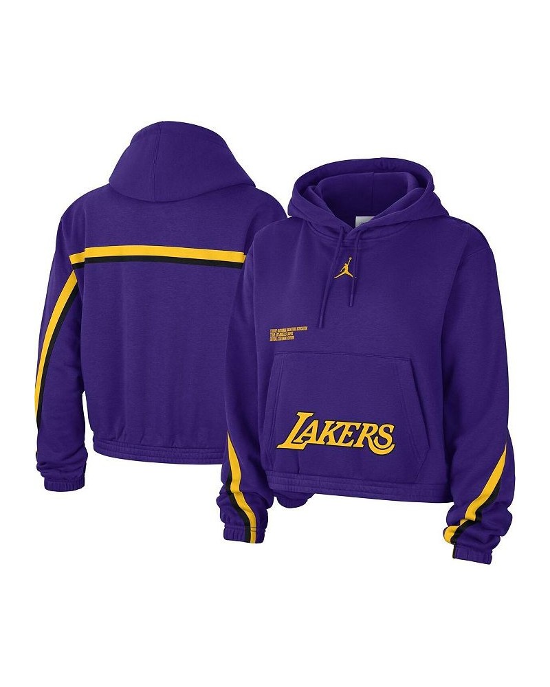 Women's Brand Purple Los Angeles Lakers Courtside Statement Edition Pullover Hoodie Purple $37.40 Sweatshirts