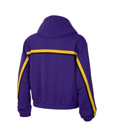 Women's Brand Purple Los Angeles Lakers Courtside Statement Edition Pullover Hoodie Purple $37.40 Sweatshirts