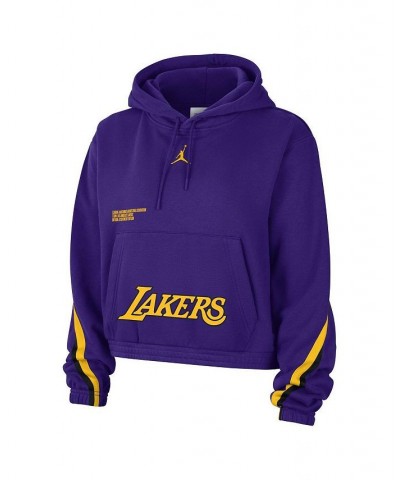 Women's Brand Purple Los Angeles Lakers Courtside Statement Edition Pullover Hoodie Purple $37.40 Sweatshirts