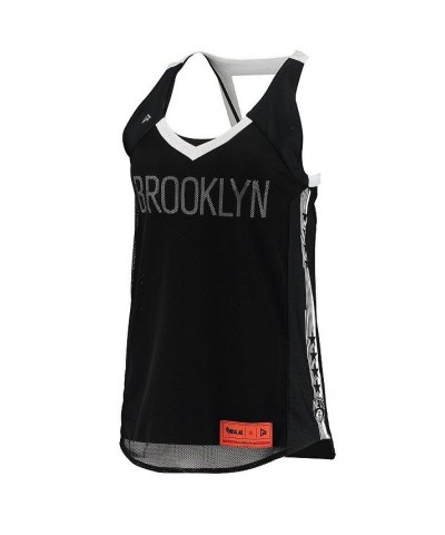 Women's Black Brooklyn Nets Dual Team Tank Top Black $50.60 Tops