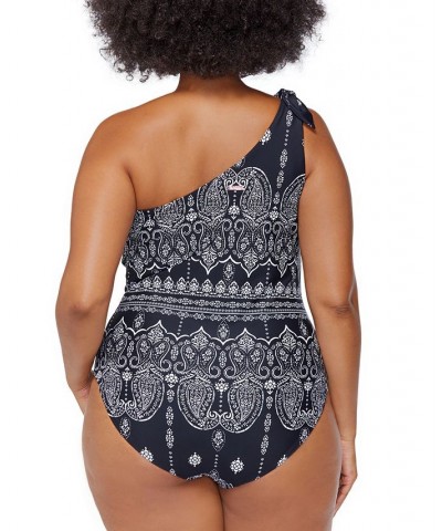 Plus Size Printed Best Day Ever Marita One-Shoulder Removable-Strap One-Piece Swimsuit Black $39.96 Swimsuits