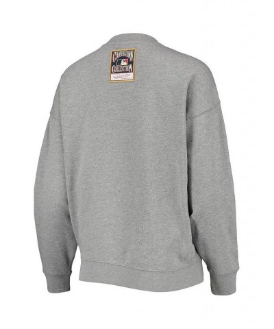 Women's New York Yankees Cooperstown Collection Logo Lightweight Pullover Sweatshirt Heathered Gray $32.20 Sweatshirts