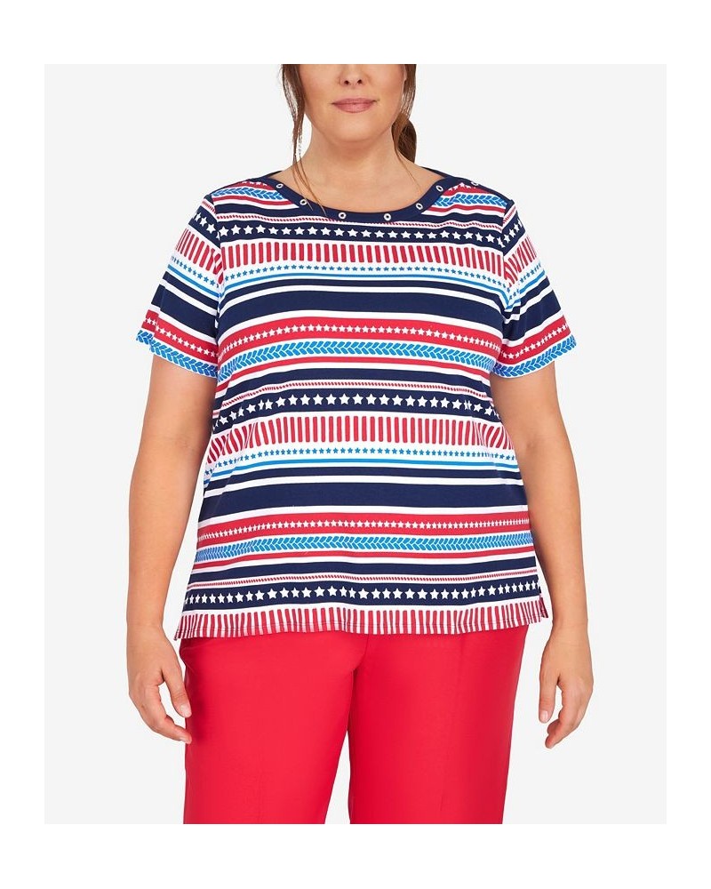 Plus Size Americana Stripe Top Multi $27.40 Tops