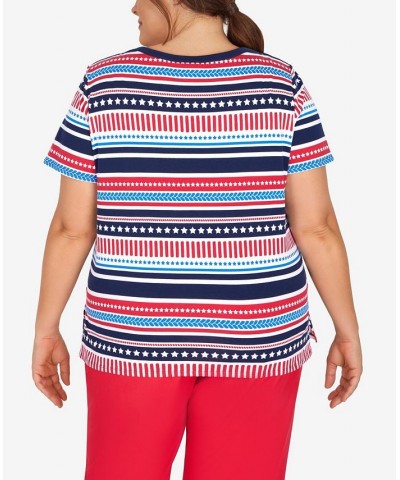 Plus Size Americana Stripe Top Multi $27.40 Tops