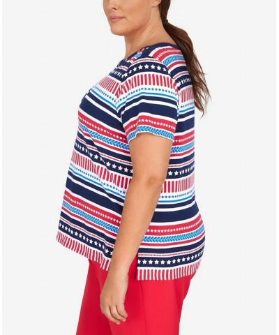 Plus Size Americana Stripe Top Multi $27.40 Tops