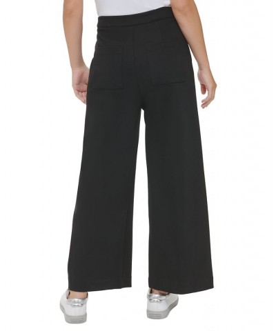 Women's Wide-Leg Ankle Pants Black $32.49 Pants