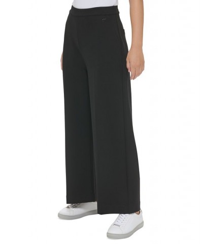 Women's Wide-Leg Ankle Pants Black $32.49 Pants