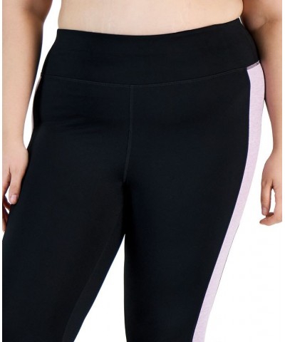 Plus Size Colorblocked Capri Leggings Noir White $10.99 Pants